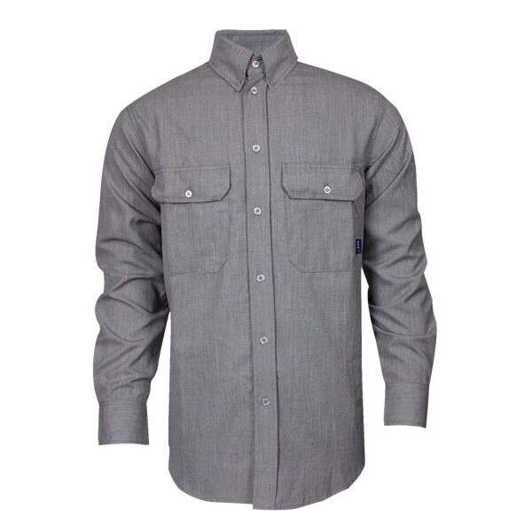 TECGEN 6oz FR Button Down Shirt in Gray
